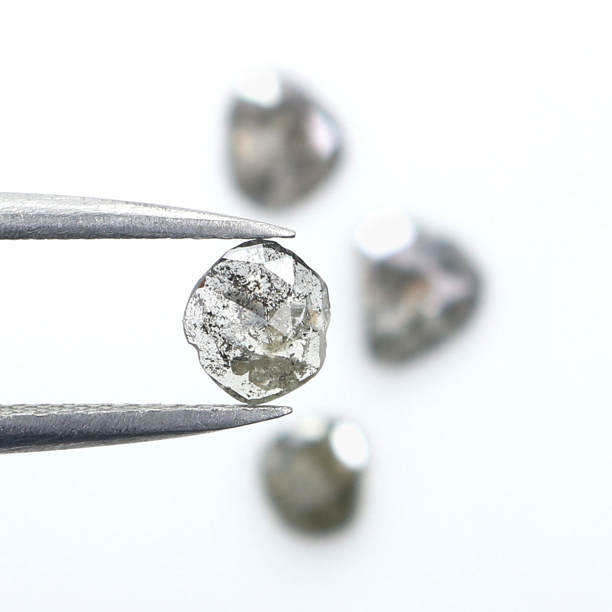 1.02 Ct Natural Loose Slice Shape Diamond Slice Salt And Pepper Diamond 4.80 MM Slice Natural Loose Diamond Slice Black Grey Diamond LQ2513