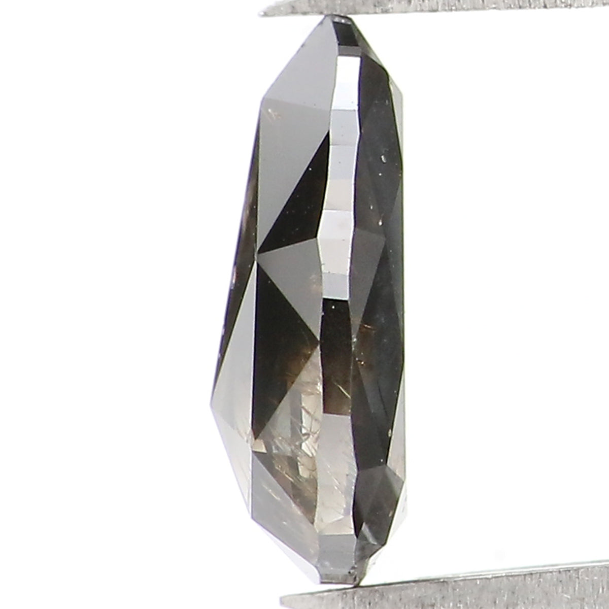 Natural Loose Pear Salt And Pepper Diamond Black Grey Color 1.00 CT 8.25 MM Pear Shape Rose Cut Diamond L1564