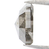 Natural Loose Heart Salt And Pepper Diamond Black Grey Color 5.50 CT 0.66 MM Heart Shape Rose Cut Diamond KDL8267