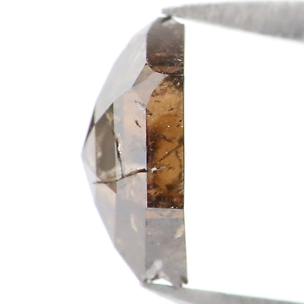 0.89 CT Natural Loose Hexagon Shape Diamond Brown Color Hexagon Cut Diamond 6.90 MM Natural Brown Color Hexagon Rose Cut Diamond LQ7448