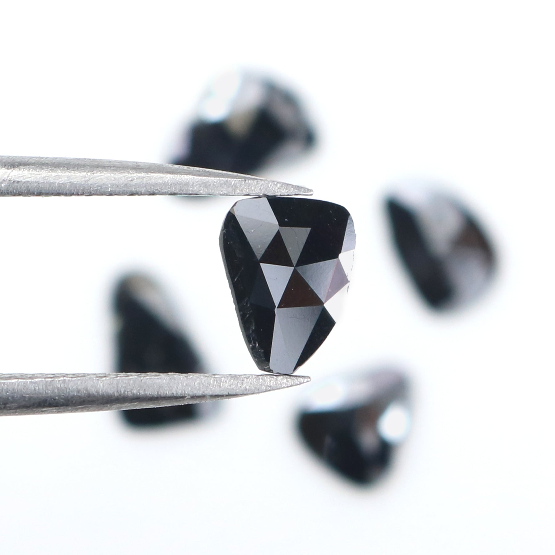 1.30 CT Natural Loose Slice Shape Diamond Black Color Slice Cut Diamond 7.35 MM Natural Loose Black Color Slice Rose Cut Diamond KQ2598