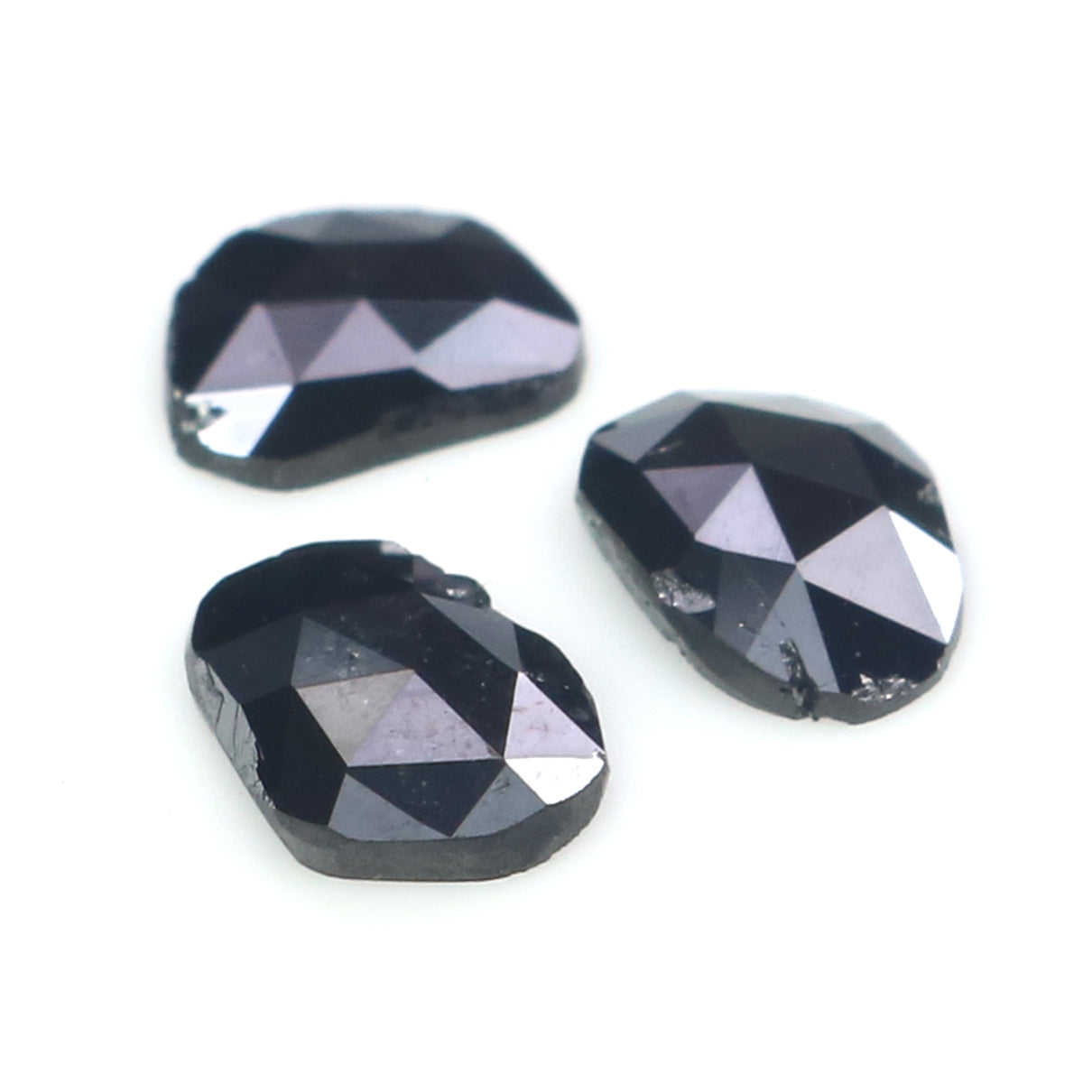 1.27 CT Natural Loose Slice Shape Diamond Black Color Slice Cut Diamond 6.65 MM Natural Loose Black Color Slice Rose Cut Diamond LQ2713