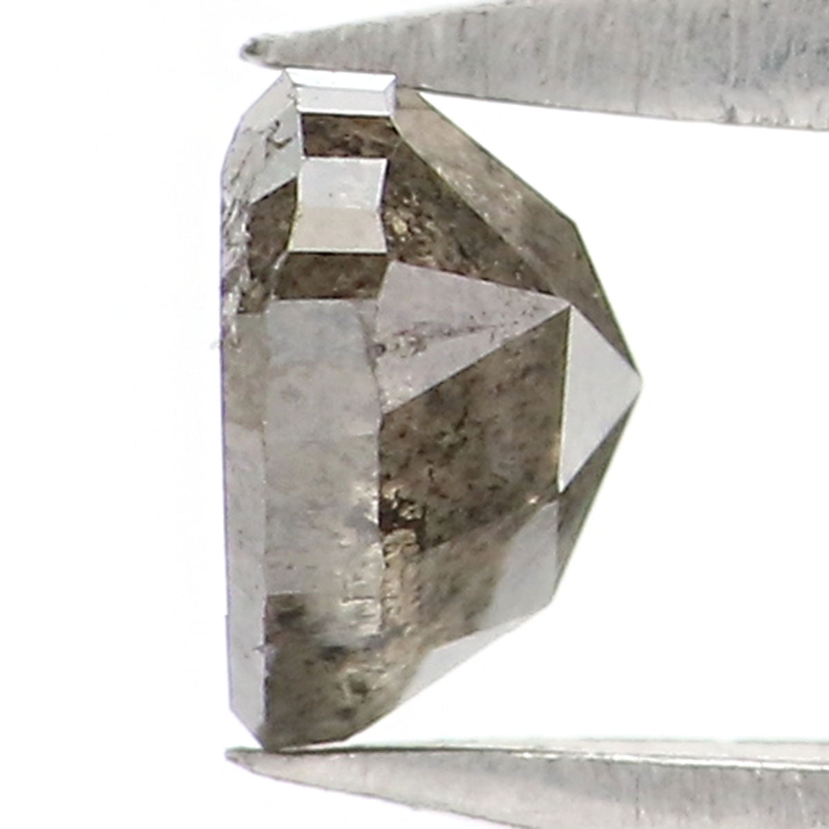 0.60 Ct Natural Loose Heart Shape Diamond Salt And Pepper Diamond 4.45 MM Natural Diamond Black Grey Color Heart Rose Cut Diamond QL6552
