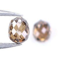 Natural Loose briolette Brown Color Diamond 1.14 CT 4.55 MM Drop Shape Rose Cut Diamond KDL144