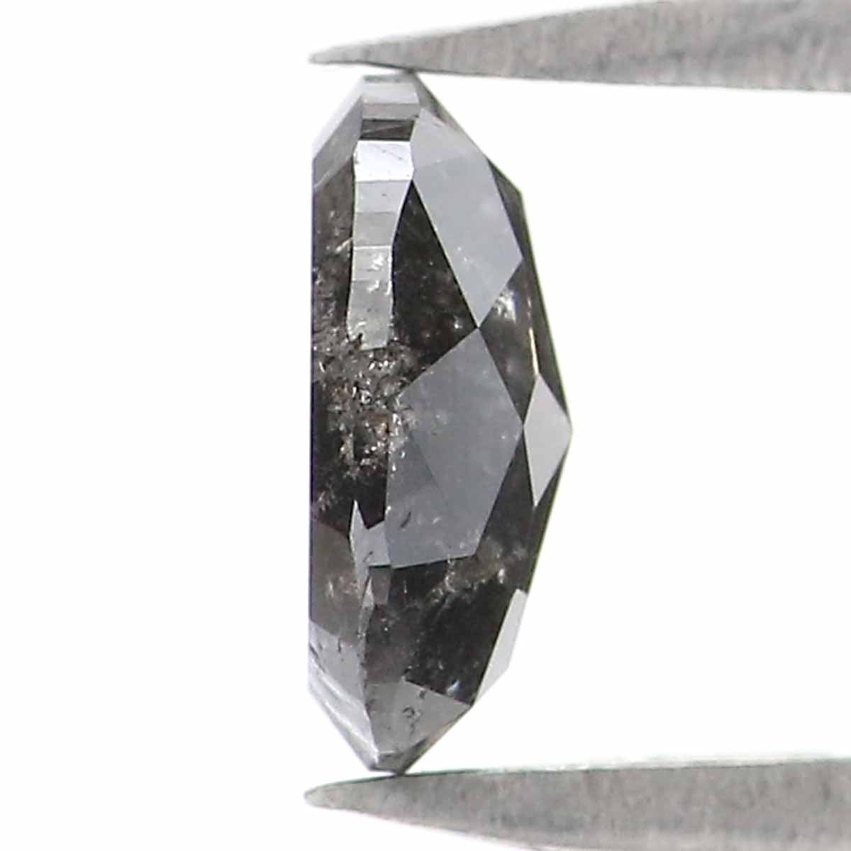 0.54 CT Natural Loose Oval Shape Diamond Salt And Pepper Oval Shape Diamond 5.95 MM Natural Black Grey Color Oval Rose Cut Diamond LQ2488