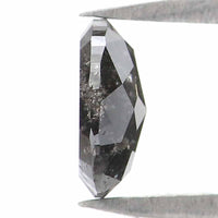 Natural Loose Oval Salt And Pepper Diamond Black Grey Color 0.54 CT 5.96 MM Oval Shape Rose Cut Diamond L2488