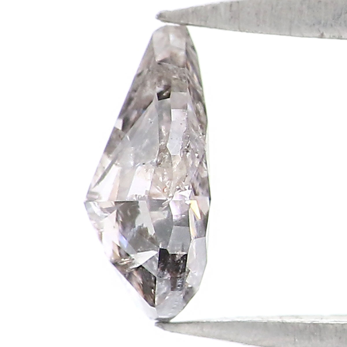 Natural Loose Pear Salt And Pepper Grey Color Diamond  0.39 CT 5.90 MM Pear Shape Rose Cut Diamond KR861