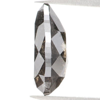 Natural Loose Pear Salt And Pepper Diamond Black Grey Color 0.73 CT 7.10 MM Pear Shape Rose Cut Diamond KDL1025