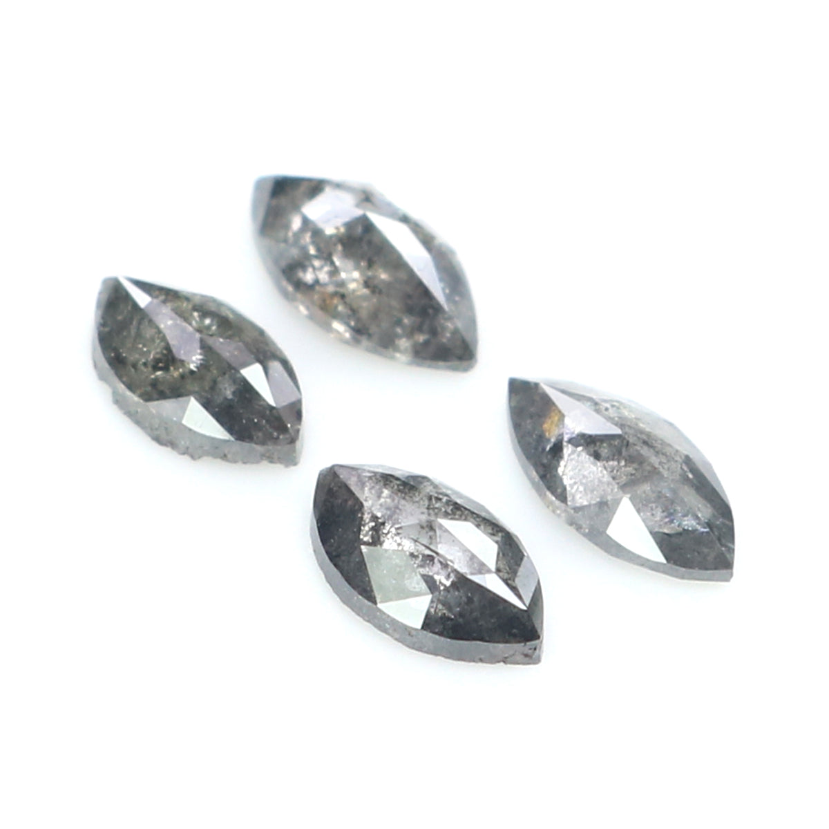 0.57 CT Natural Loose Marquise Shape Diamond Salt And Pepper Marquise Cut Diamond 5.10 MM Black Grey Color Marquise Rose Cut Diamond LQ2760