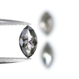 Natural Loose Marquise Salt And Pepper Diamond Black Grey Color 0.97 CT 6.32 MM Marquise Shape Rose Cut Diamond KDL2559