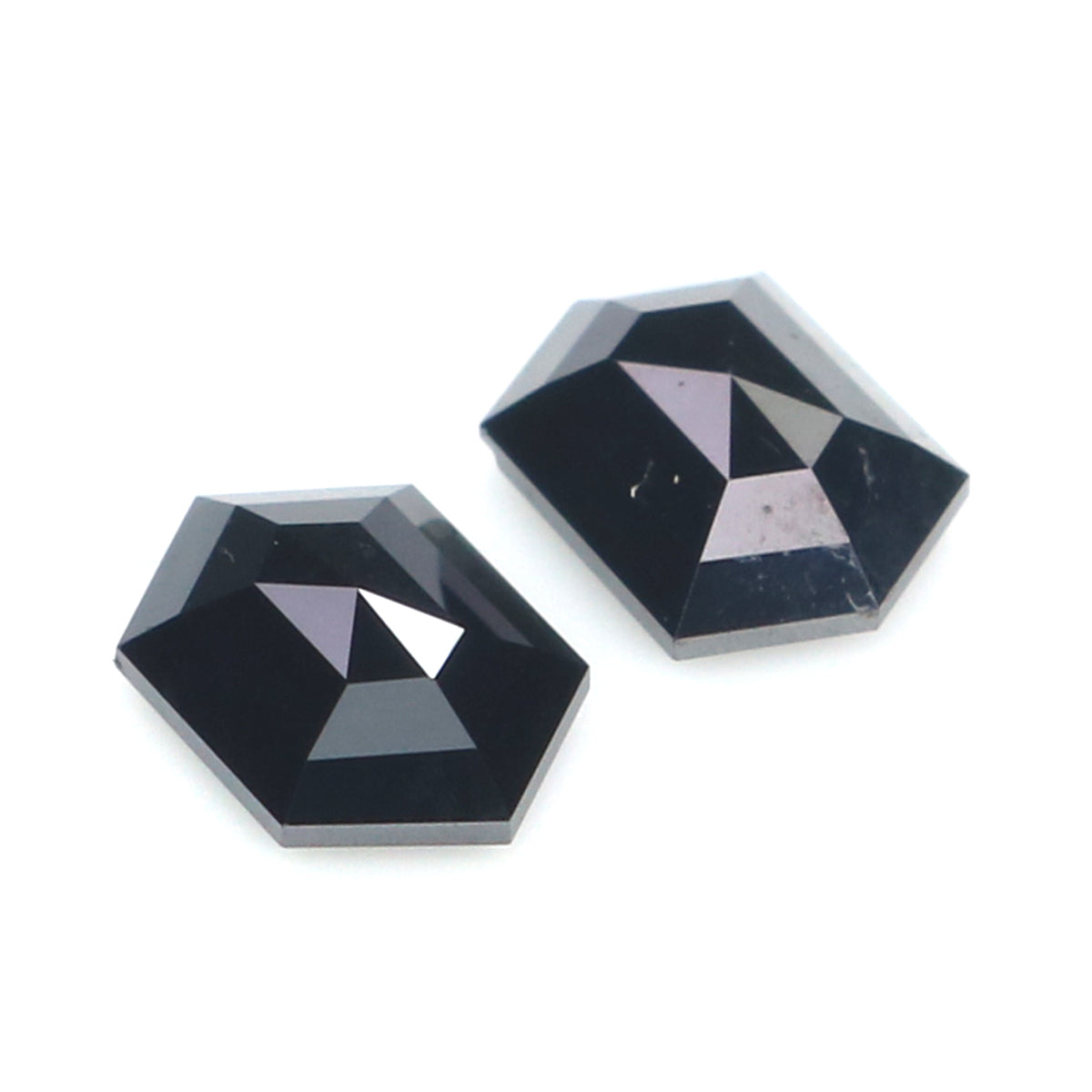 0.74 CT Natural Loose Hexagon Cut Pair Diamond Black Color Hexagon Cut Diamond 5.65 MM Natural Black Color Hexagon Rose Cut Diamond LQ2746
