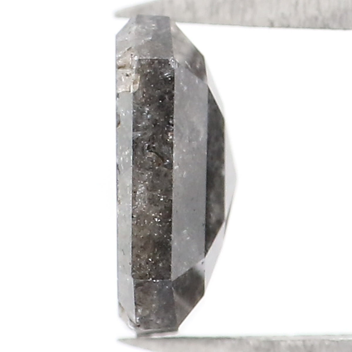 0.99 CT Natural Loose Emerald Shape Diamond Salt And Pepper Emerald Shape Diamond 6.40 MM Black Grey Color Emerald Rose Cut Diamond LQ1337