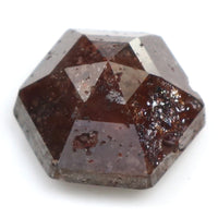 Natural Loose Hexagon Brown Color Diamond 2.14 CT 7.80 MM Hexagon Shape Rose Cut Diamond KR2102