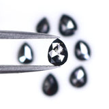 Natural Loose Pear Black Color Diamond 1.41 CT 4.00 MM Pear Shape Rose Cut Diamond L1619