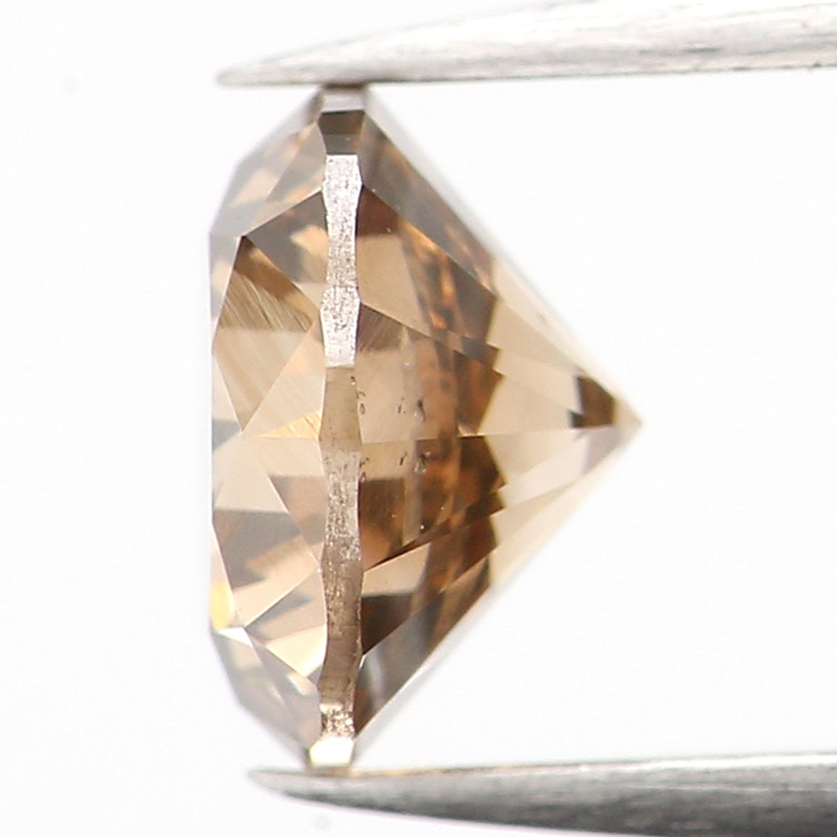 0.59 Ct Natural Loose Round Shape Diamond Brown Color Round Diamond 5.20 MM Natural Loose Brown Diamond Round Brilliant Cut Diamond LQ631