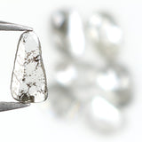 Natural Loose Slice Salt And Pepper Diamond Black Grey Color 0.93 CT 4.75 MM Slice Shape Rose Cut Diamond L1500