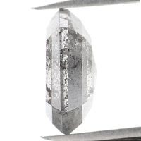 Natural Loose Hexagon Salt And Pepper Diamond Black Grey Color 1.19 CT 7.50 MM Hexagon Shape Rose Cut Diamond KDL1102