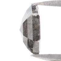 Natural Loose Hexagon Salt And Pepper Diamond Black Grey Color 0.71 CT 6.24 MM Hexagon Shape Rose Cut Diamond KDL2338