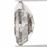 Natural Loose Hexagon Salt And Pepper Diamond Black Grey Color 1.41 CT 7.50 MM Hexagon Shape Rose Cut Diamond KDL1262