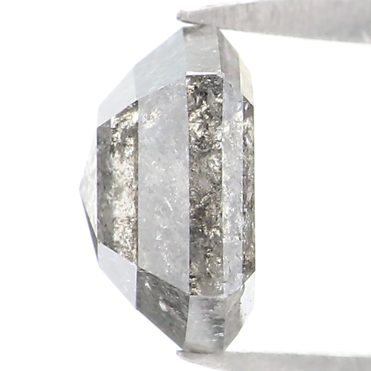 1.00 CT Natural Loose Hexagon Shape Diamond Salt And Pepper Hexagon Cut Diamond 6.45 MM Natural Black Grey Hexagon Rose Cut Diamond QL2077