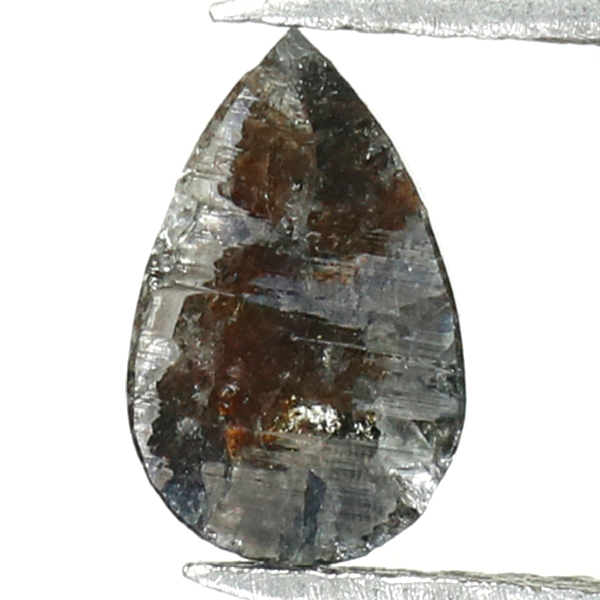 0.63 CT Natural Loose Pear Shape Diamond Black Color Pear Cut Diamond 7.20 MM Natural Loose Black Color Diamond Pear Rose Cut Diamond KQ2337