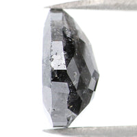 Natural Loose Pear Salt And Pepper Diamond Black Color 2.45 CT 9.20 MM Pear Shape Rose Cut Diamond KR2005