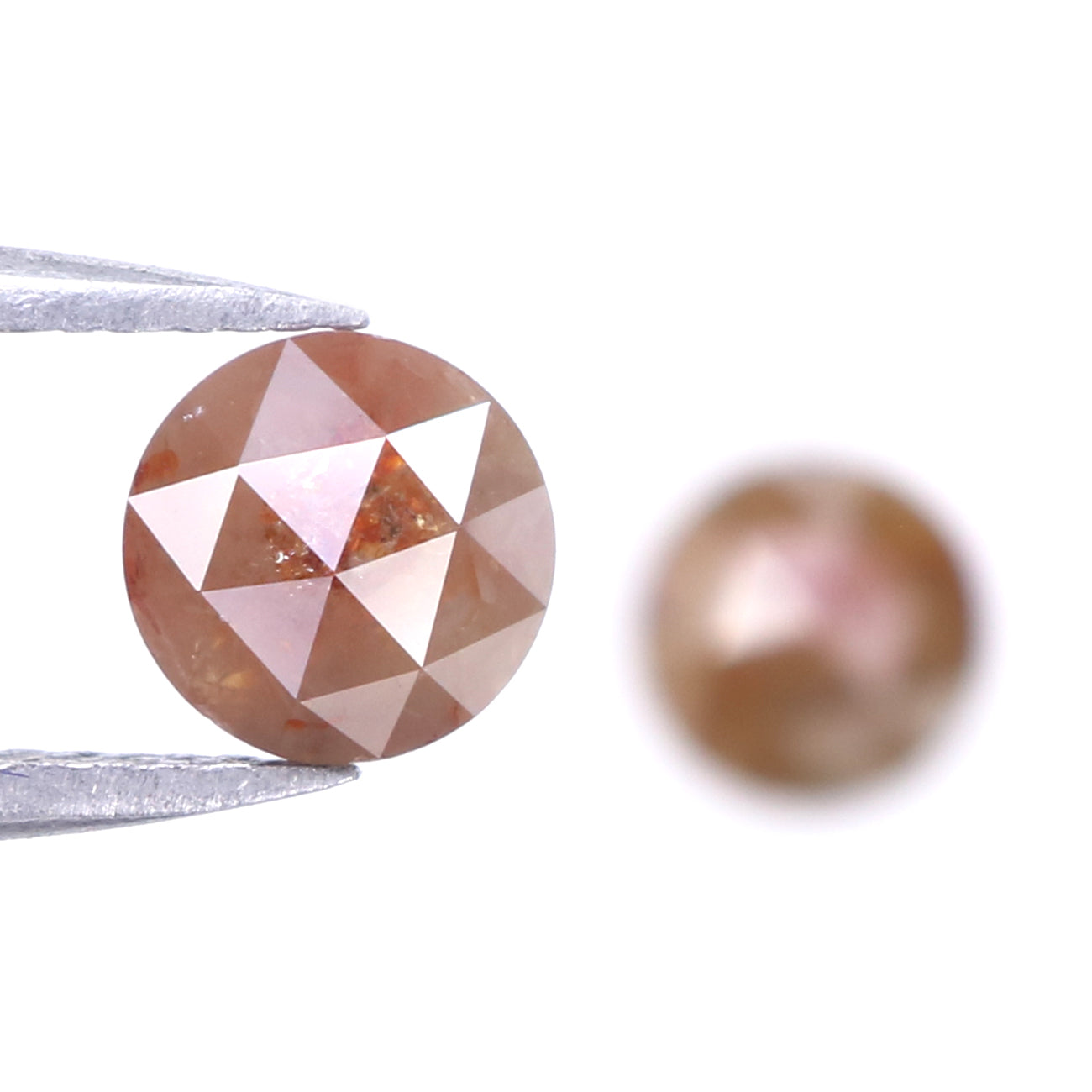 1.44 CT Natural Loose Round Rose Cut Pair Diamond Brown Color Round Cut Diamond 5.40 MM Natural Grey Diamond Round Rose Cut Diamond LQ7792
