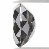 Natural Loose Round Rose Cut Salt And Pepper Diamond Black Grey Color 1.47 CT 7.00 MM Rose Cut Shape Diamond KDL1206