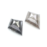 Natural Loose Kite Diamond, Salt And Pepper Kite Diamond, Natural Loose Diamond, Kite Rose Cut Diamond, Kite Cut, 0.89 CT Kite Shape L2742