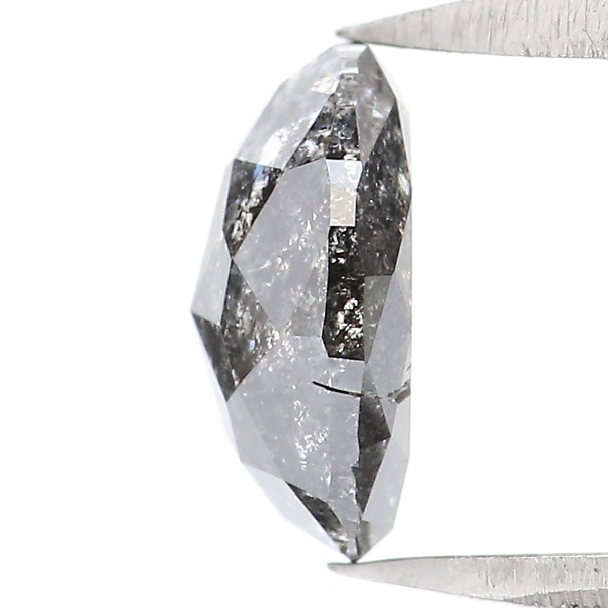 1.18 Ct Natural Loose Oval Shape Diamond Salt And Pepper Oval Diamond 7.45 MM Natural Diamond Black Grey Color Oval Rose Cut Diamond QL2273