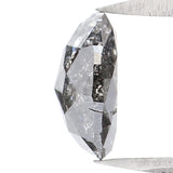 Natural Loose Oval Salt And Pepper Diamond Black Grey Color 1.18 CT 7.45 MM Oval Shape Rose Cut Diamond KDL2273