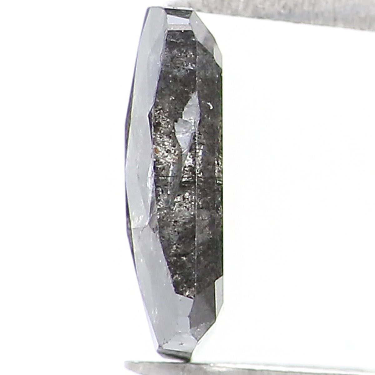 0.66 CT Natural Loose Emerald Shape Diamond Salt And Pepper Emerald Cut Diamond 6.95 MM Natural Black Grey Emerald Rose Cut Diamond KQ2430