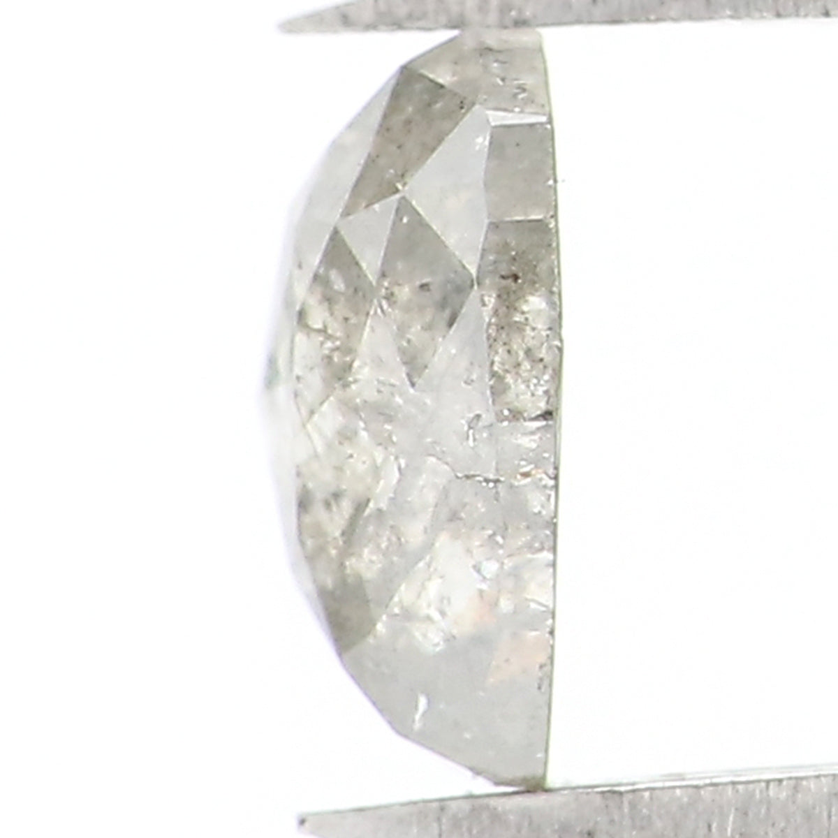 0.69 Ct Natural Loose Heart Shape Diamond Salt And Pepper Diamond 5.60 MM Natural Diamond Black Grey Color Heart Rose Cut Diamond QL1624