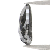 Natural Loose Pear Salt And Pepper Diamond Black Grey Color 1.02 CT 8.31 MM Pear Shape Rose Cut Diamond L2708