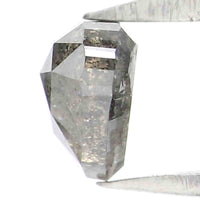 Natural Loose Heart Salt And Pepper Diamond Black Grey Color 0.74 CT 5.90 MM Heart Shape Rose Cut Diamond KDK1487