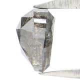 Natural Loose Heart Salt And Pepper Diamond Black Grey Color 0.74 CT 5.90 MM Heart Shape Rose Cut Diamond KDK1487