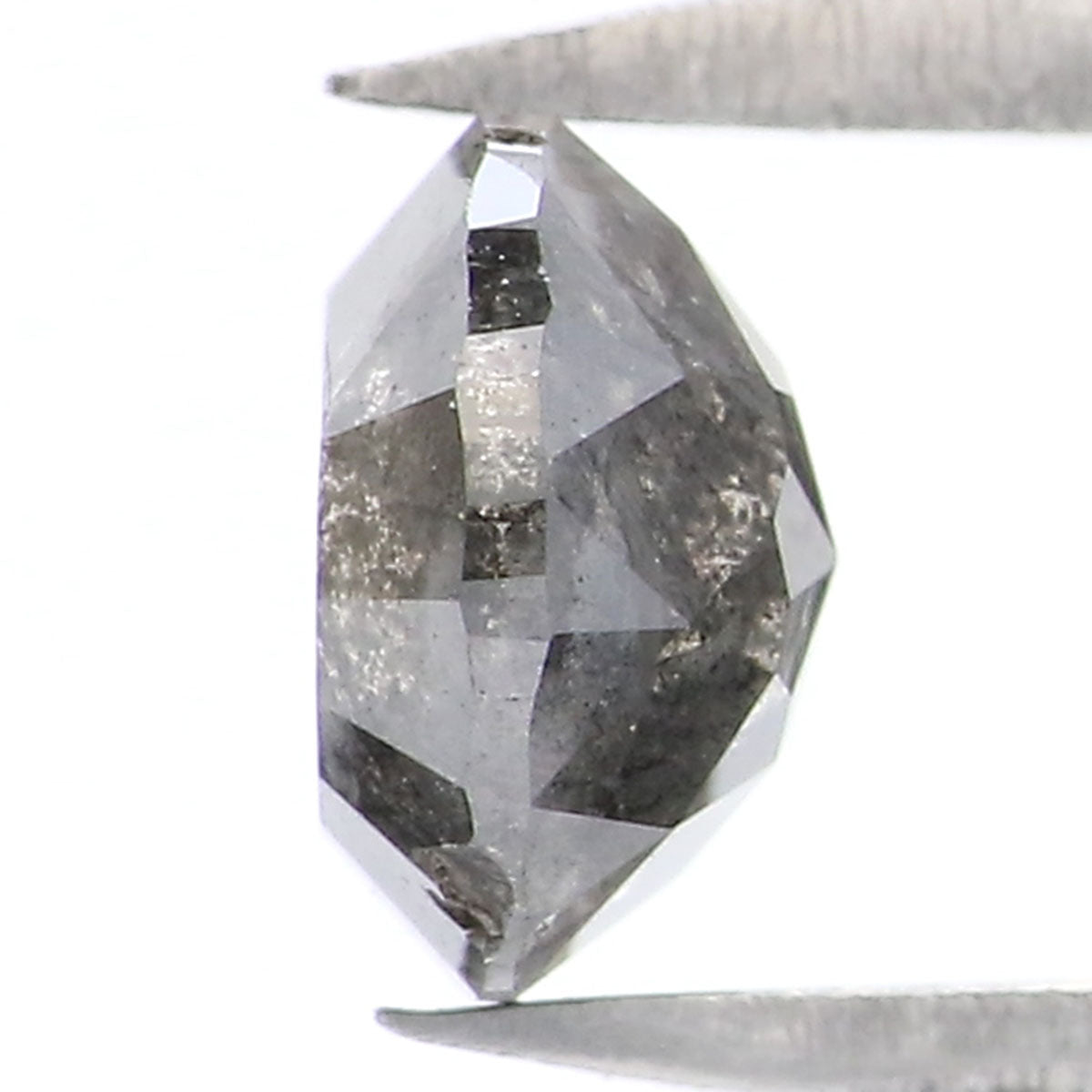 0.88 Ct Natural Loose Round Rose Cut Diamond Black Gray Color Diamond 5.60 MM Natural Loose Salt and Pepper Diamond Rose Cut Diamond QL2132