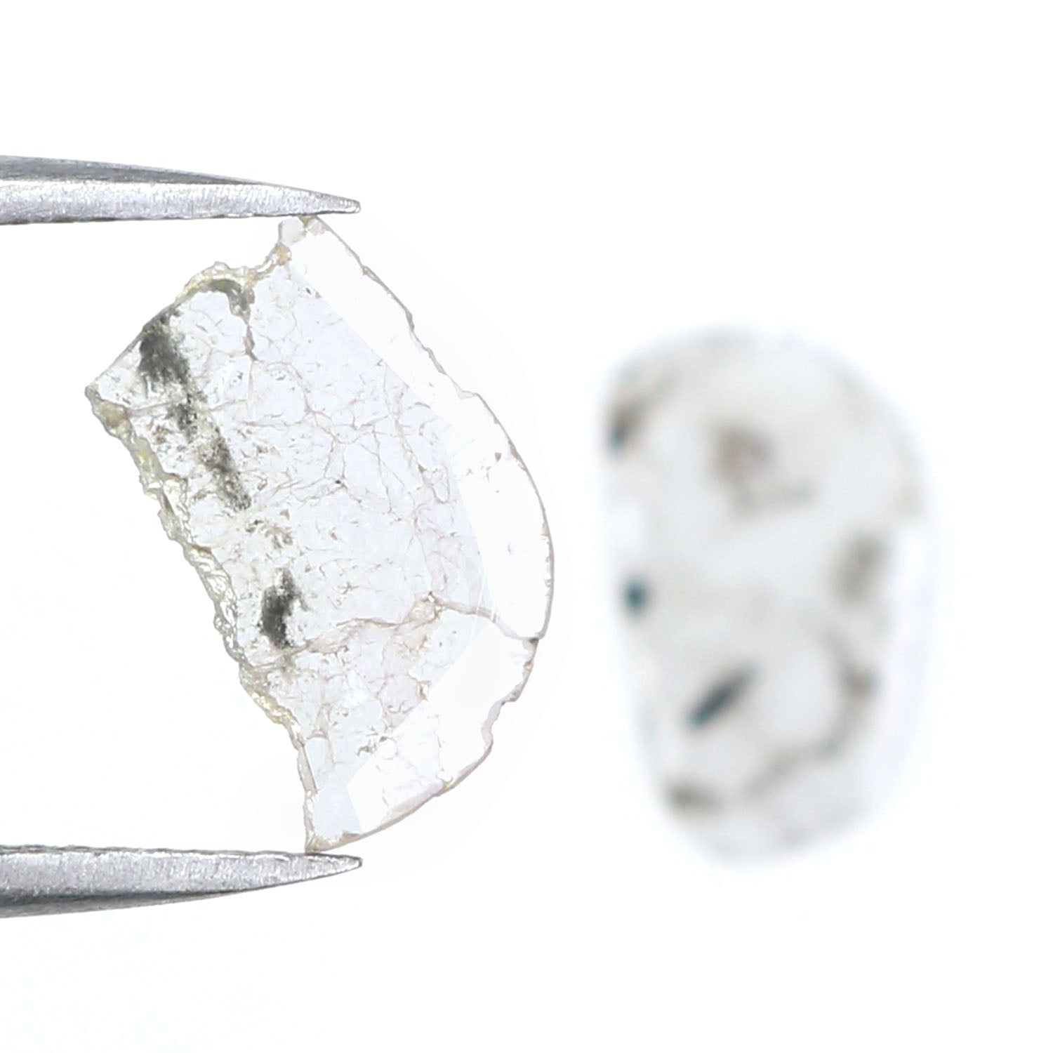 1.02 Ct Natural Loose Slice Shape Diamond Grey Color Slice Cut Diamond 10.45 MM Natural Loose Grey Color Slice Irregular Cut Diamond LQ9833
