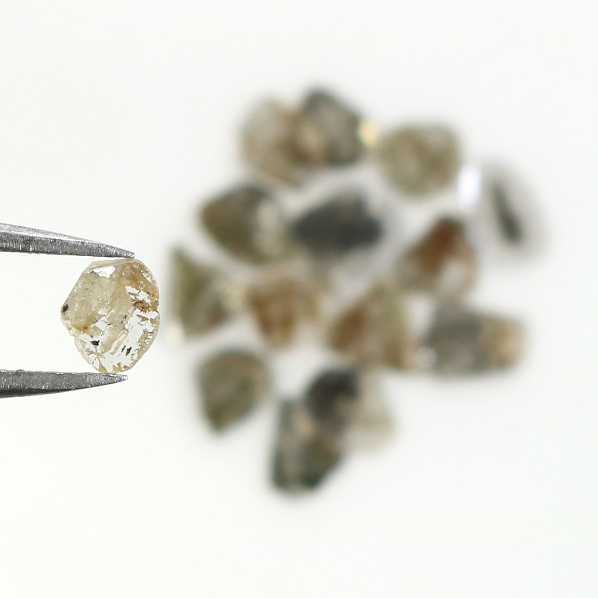 2.10 Ct Natural Loose Slice Shape Diamond Salt And Pepper Slice Cut Diamond 4.80 MM Natural Black Grey Diamond Irregular Cut Diamond LQ1737