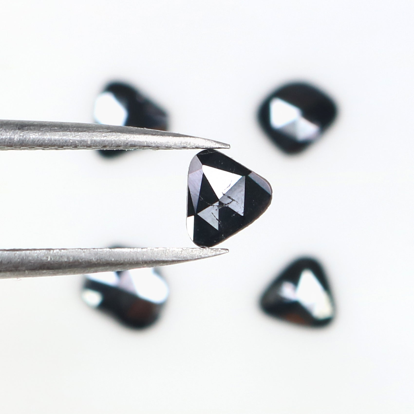 1.11 CT Natural Loose Slice Shape Diamond Black Color Slice Cut Diamond 5.50 MM Natural Loose Black Color Slice Rose Cut Diamond KQ2614