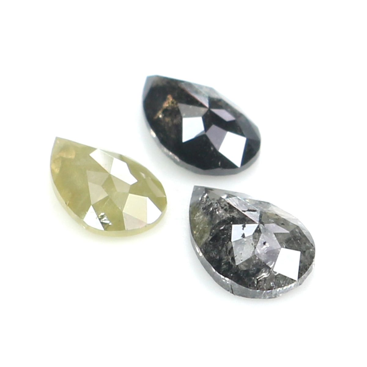 1.04 CT Natural Loose Pear Shape Diamond Salt And Pepper Pear Diamond 6.20 MM Natural Loose Black Grey Color Pear Rose Cut Diamond LQ2750