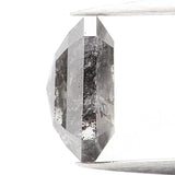 Natural Loose Emerald Salt And Pepper Diamond Black Grey Color 1.10 CT 6.50 MM Emerald Shape Rose Cut Diamond KDL974