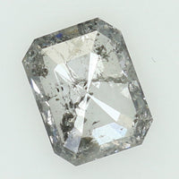 0.74 Ct Natural Loose Diamond Emerald Black Grey Salt And Pepper Color I3 Clarity 6.30 MM KDL8434