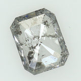 0.74 Ct Natural Loose Diamond Emerald Black Grey Salt And Pepper Color I3 Clarity 6.30 MM KDL8434