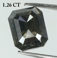 1.26 Ct Natural Loose Diamond Emerald Black Color I3 Clarity 6.10 MM KDK1954