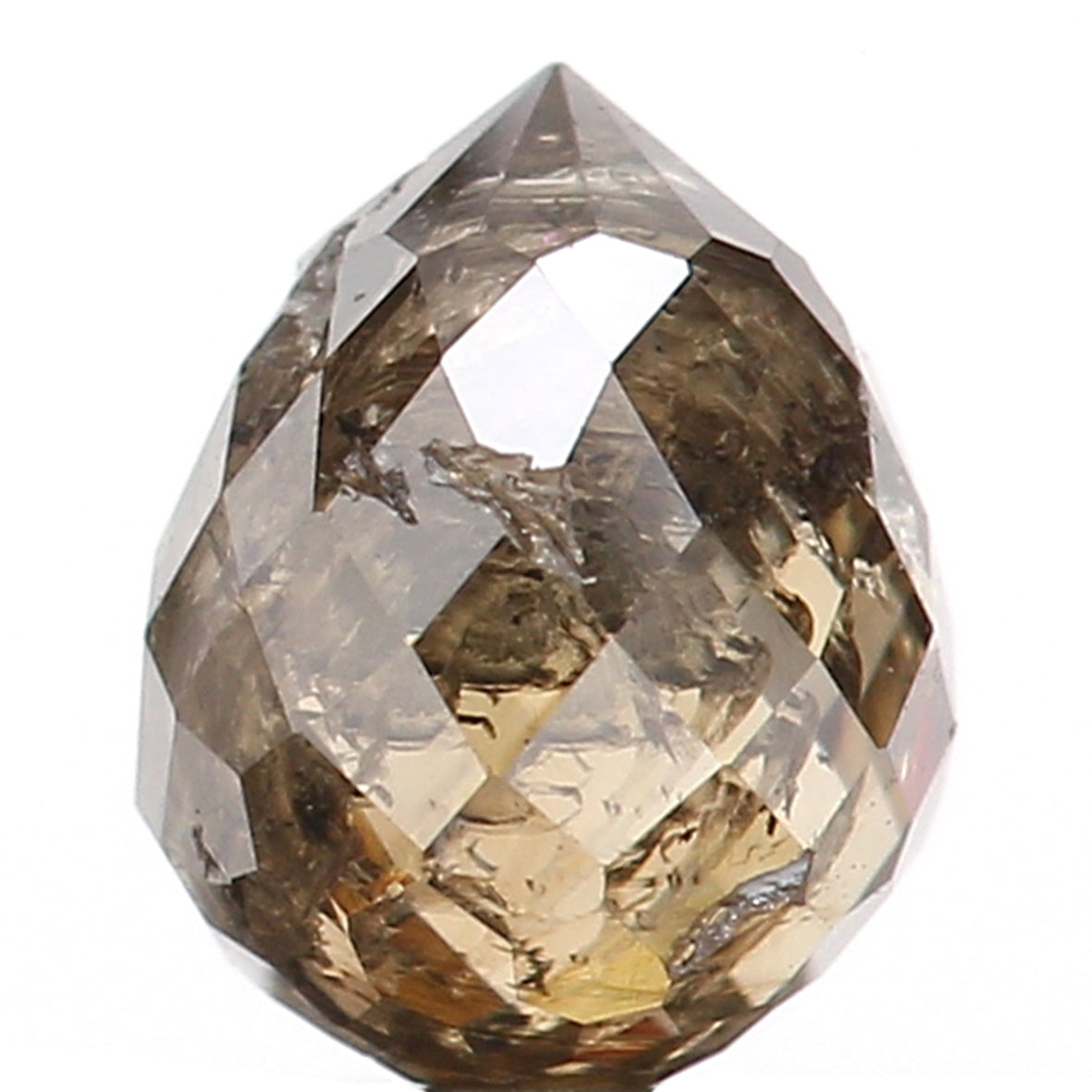 0.76 Ct Natural Loose Briolette Shape Diamond Brown Color Drop Cut Diamond 5.20 MM Natural Loose Yellow Color Briolette Cut Diamond LQ9839