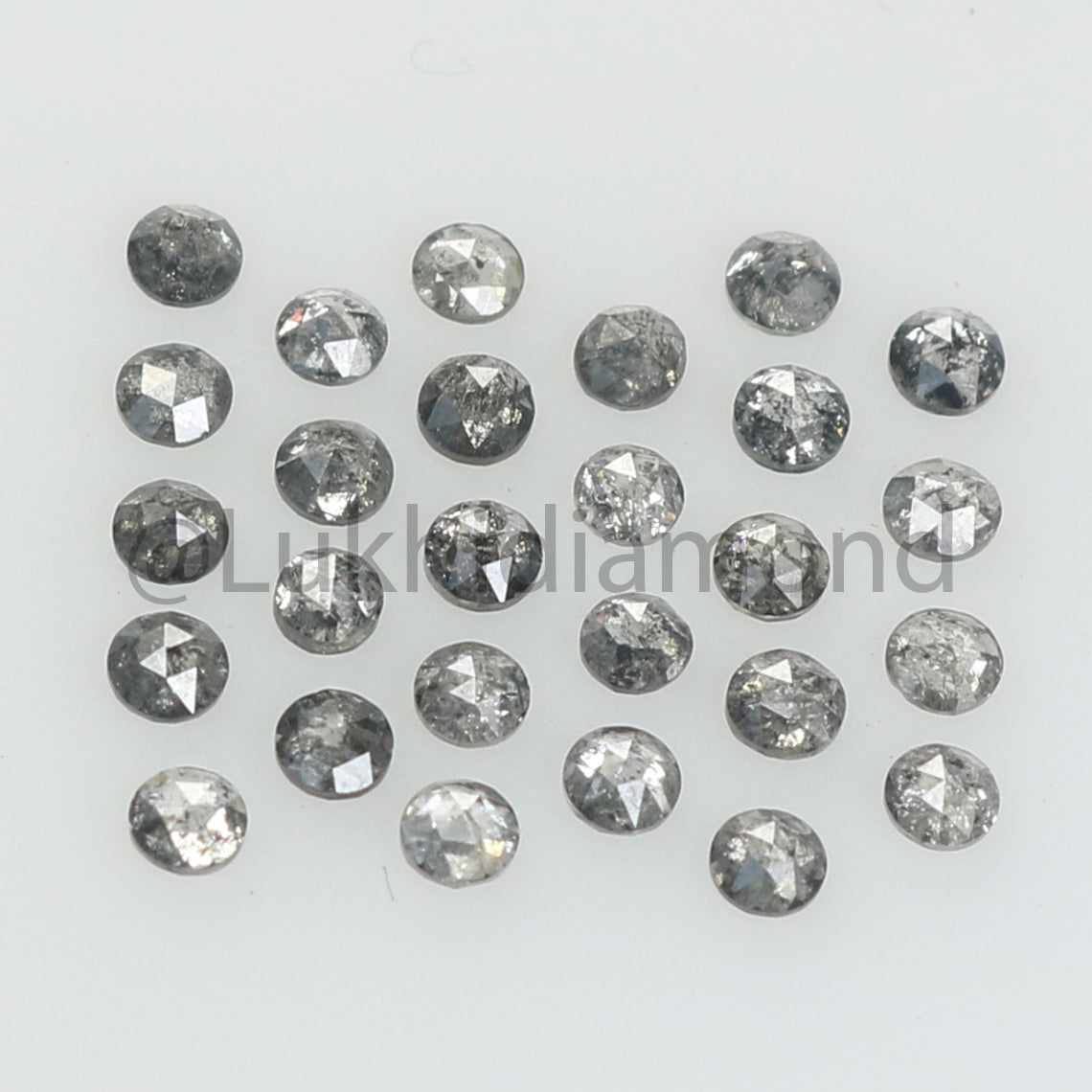 1.00 CT Natural Loose Diamond Round Rose Cut Salt And Pepper Black Gray Color I3 Clarity 2.00 MM Q200