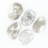 Natural Loose Slice Salt And Pepper Diamond Black Grey Color 0.85 CT 5.20 MM Slice Shape Rose Cut Diamond L1498