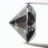 Natural Loose Round Salt And Pepper Diamond Black Grey Color 1.07 CT 6.20 MM Round Brilliant Cut Diamond L958
