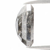 Natural Loose Emerald Salt And Pepper Diamond Black Grey Color 0.96 CT 6.25 MM Emerald Shape Rose Cut Diamond KDL1205